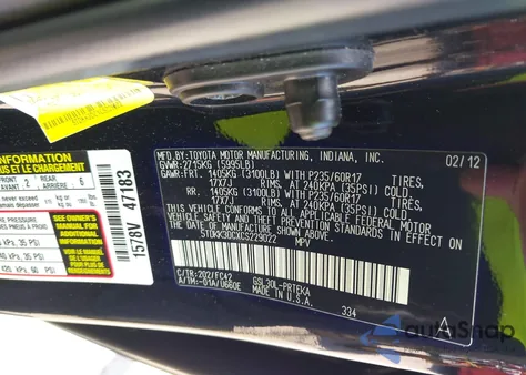 2012 Toyota Sienna Le V6 8 Passenger from USA, damaged, VIN 5TDKK3DCXCS229022